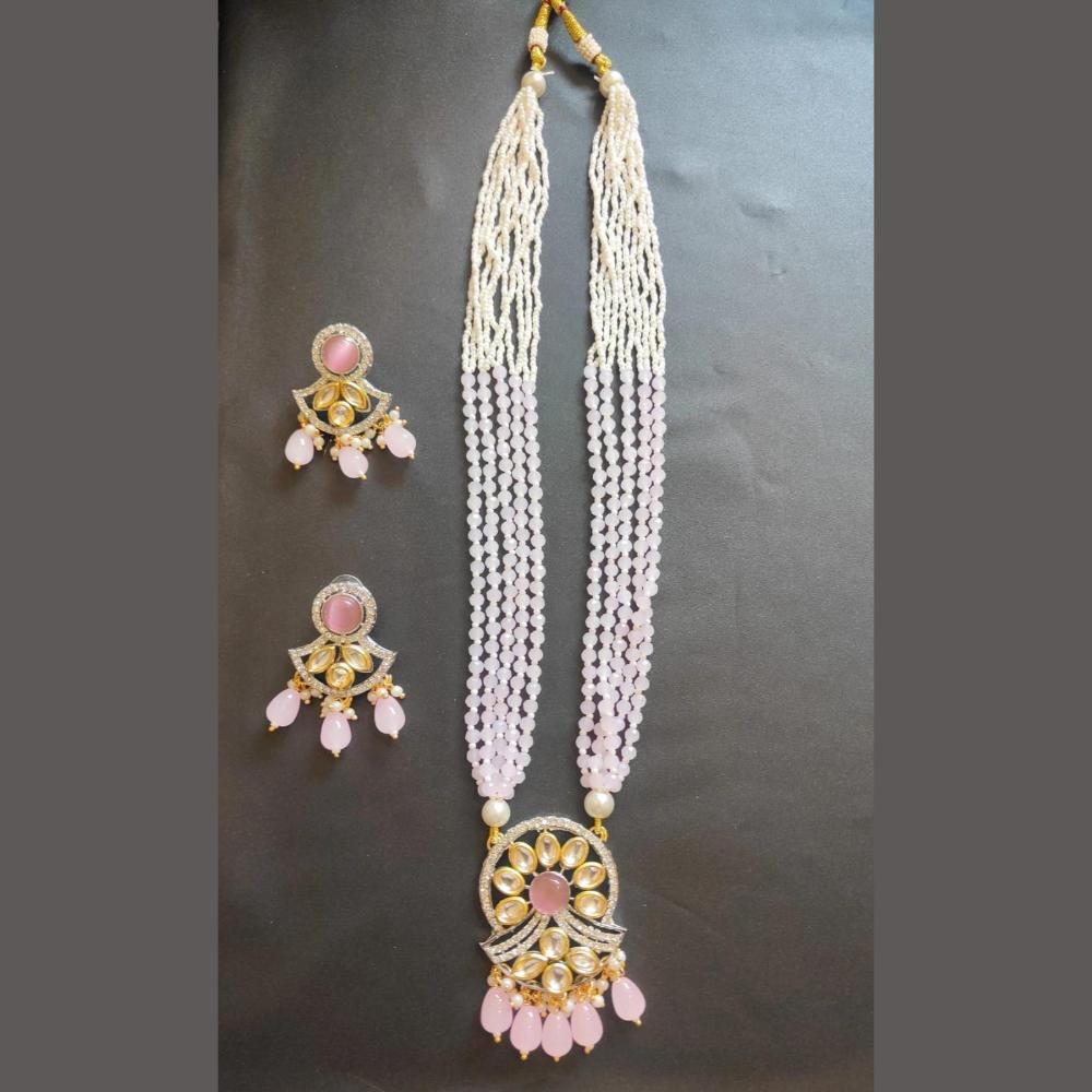 Palak Art Gold Plated Kundan Stone And Pearls Necklace Set