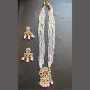 Palak Art Gold Plated Kundan Stone And Pearls Necklace Set