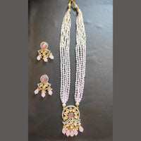 Palak Art Gold Plated Kundan Stone And Pearls Necklace Set