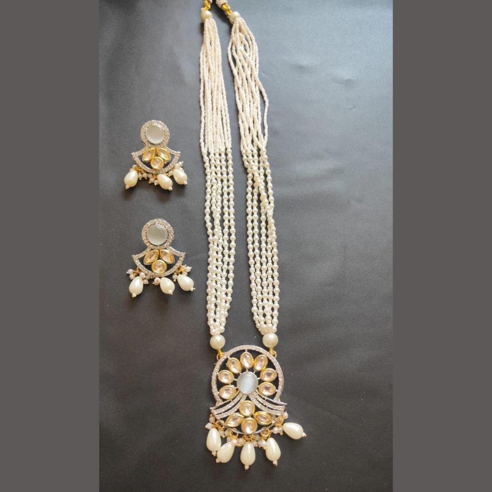 Palak Art Gold Plated Kundan Stone And Pearls Necklace Set