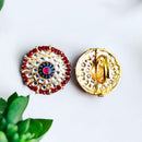 Palak Art Gold Plated Kundan And Meenakari Rings ( 1 Piece Only )