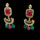 Palak Art Ethnic Glam Pota Kundan And Pearl Dangler Earrings