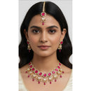 Palak Art Heritage Austrian Stone Pearl And Beads Necklace Set