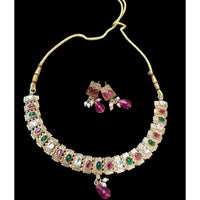 Palak Art Heritage Pota Stone Pearl And Beads Necklace Set - (Pack of 3)