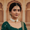 Palak Art Classic Kundan Stone And Pearl Choker Necklace Set - (Pack of 3)