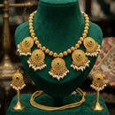 Palak Art Elegant Pota Stone And Pearl Designer Necklace Set
