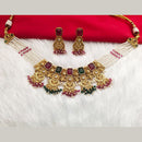 Kala Creation Gold Plated Pota Stone And Pearl Necklace Set