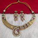 Kala Creation Gold Plated Pota Stone Necklace Set