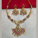 Kala Creation Gold Plated Pota Stone Necklace Set