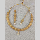 Star India Gold Plated Crystal Stone And Pearl Necklace Set