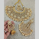 Star India Gold Plated Kundan Stone Pearl And Beads Choker Necklace Set