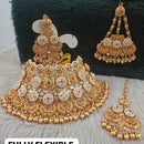 Star India Gold Plated Kundan Stone Pearl And Beads Choker Necklace Set