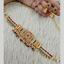 Star India Gold Plated Kundan Stone Pearl And Beads Choker Meenakari Necklace Set