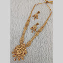 Star India Gold Plated Pota Stone Long Necklace Set