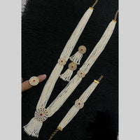 Star India Gold Plated American Diamond And Pearl Combo Set