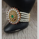 Star India Gold Plated Pota Stone And Pearl Bracelet