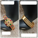 Star India Gold Plated Pota Stone And Pearl Openable Bracelet
