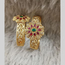 Star India Gold Plated Pota Stone And Pearl Openable Bracelet