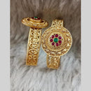Star India Gold Plated Pota Stone And Pearl Openable Bracelet