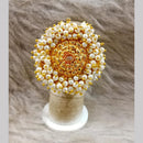 Star India Gold Plated Crystal Stone And Pearl Ring