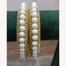 Exotica Collection Gold Plated Austrian Stone And Pearls Bangle Set