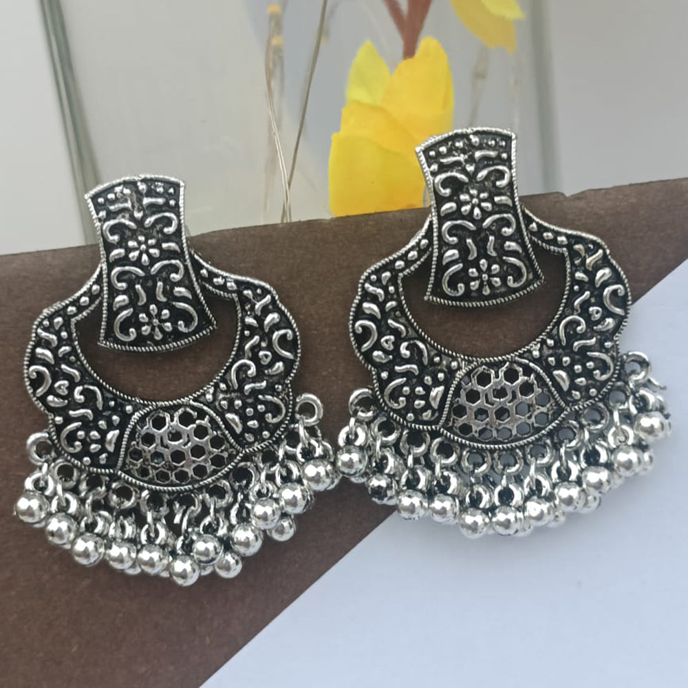 Exotica Collection Designer Oxidised Plated Dangler Earrings