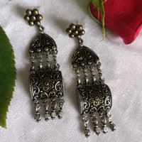 Exotica Collection Designer Oxidised Plated Dangler Earrings