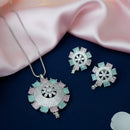 Exotica Collection Lightweight Sparkling Crystal Stone Chain Pendant Set