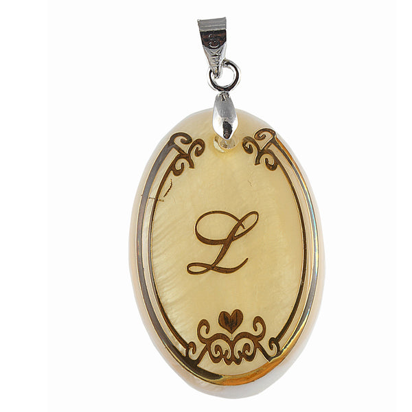 Urthn Alphabet L" Shell Pendant (Pack Of 6)