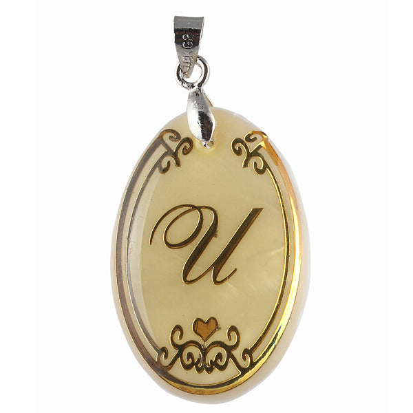 Urthn Alphabet U" Shell Pendant (Pack Of 6)