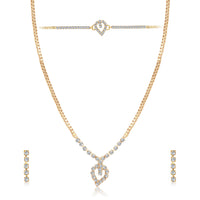 Urthn Austrian Stone Gold Plated Necklace Set With Bracelet (Pack Of 6)