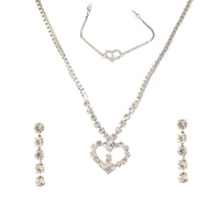 Urthn Silver Plated Necklace Set With Bracelet (Pack Of 6)