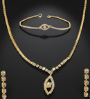 Urthn Gold Plated Necklace Set With Bracelet (Pack Of 6)