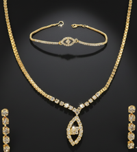 Urthn Gold Plated Necklace Set With Bracelet (Pack Of 6)
