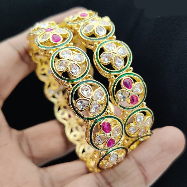 Jewel Addiction Gold Plated Kundan Bangles Set