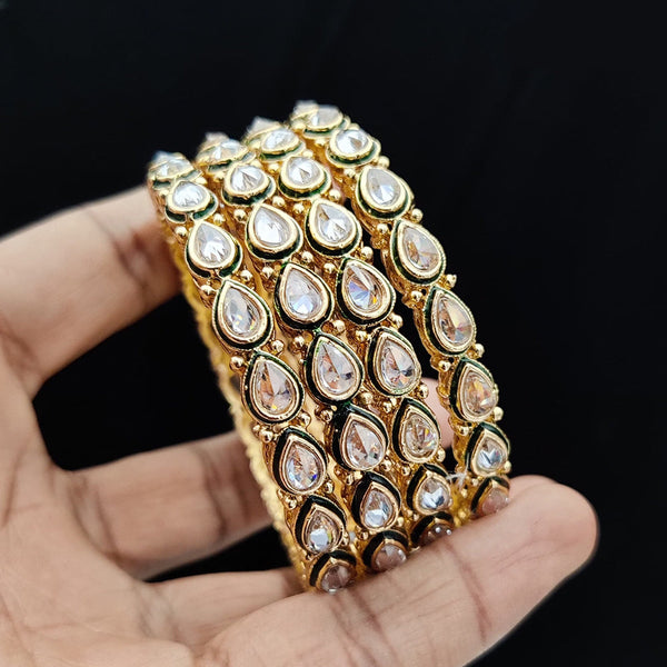 Jewel Addiction Gold Plated Kundan Bangles Set