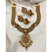 Jewel Addiction Designer Pota Stone And Pearl Necklace Set