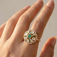 Jewel Addiction Pota Stone And Austrian Designer Finger Ring