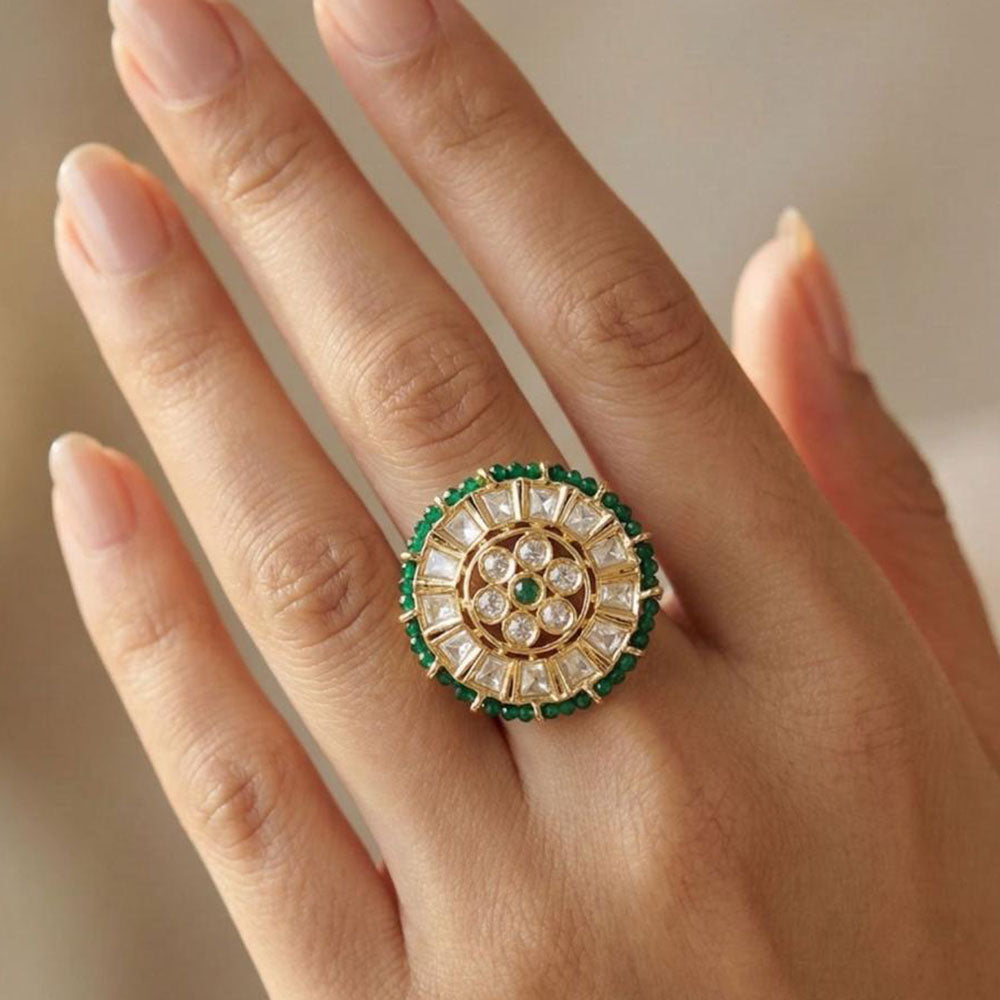 Jewel Addiction Pota Stone And Pearl Designer Finger Ring