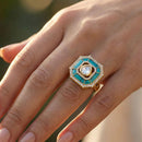 Jewel Addiction Pota Stone And Austrian Designer Finger Ring