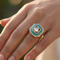 Jewel Addiction Pota Stone And Austrian Designer Finger Ring