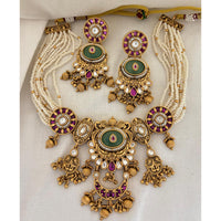 Jewel Addiction Designer Pota Stone And Pearl Necklace Set