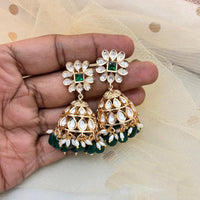 Jewel Addiction Polki Kundan Stone And Beads Designer Jhumki Earrings