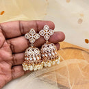 Jewel Addiction Polki Kundan Stone And Beads Designer Jhumki Earrings