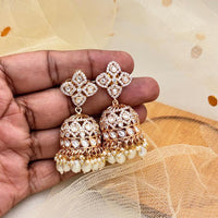 Jewel Addiction Polki Kundan Stone And Beads Designer Jhumki Earrings