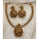 Jewel Addiction Ethnic Pota Stone And Pearl Temple Necklace Set 