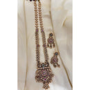 Jewel Addiction Ethnic Pota Stone And Pearl Long Necklace Set 