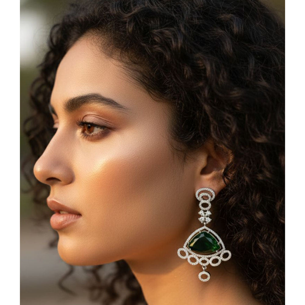 Jewel Addiction Glamorous American Diamond Dangler Earrings