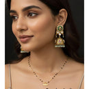 Jewel Addiction Designer Pota Stone And Pearl Jhumki Earrings