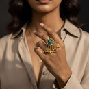 Jewel Addiction Glam Shine Pota Stone And Pearl Designer Finger Ring
